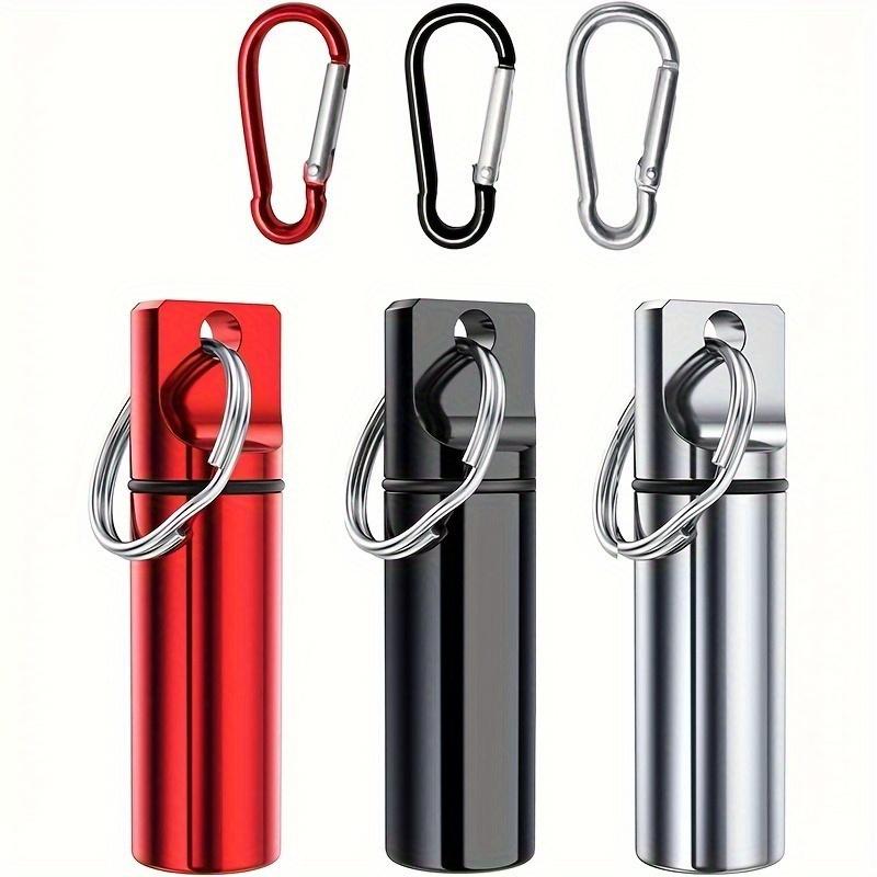 3pcs Small Pocket Pill Box Keychain, Aluminum Alloy Portable Mini Pill Organizer
