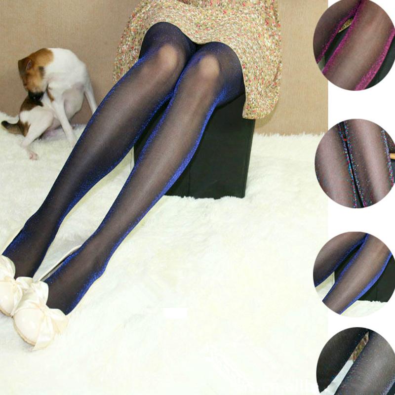 1Pc Sparkle Night Party Sexy Silver Glitter Pantyhose Ladies' Spandex Shiny Stockings Tights Women