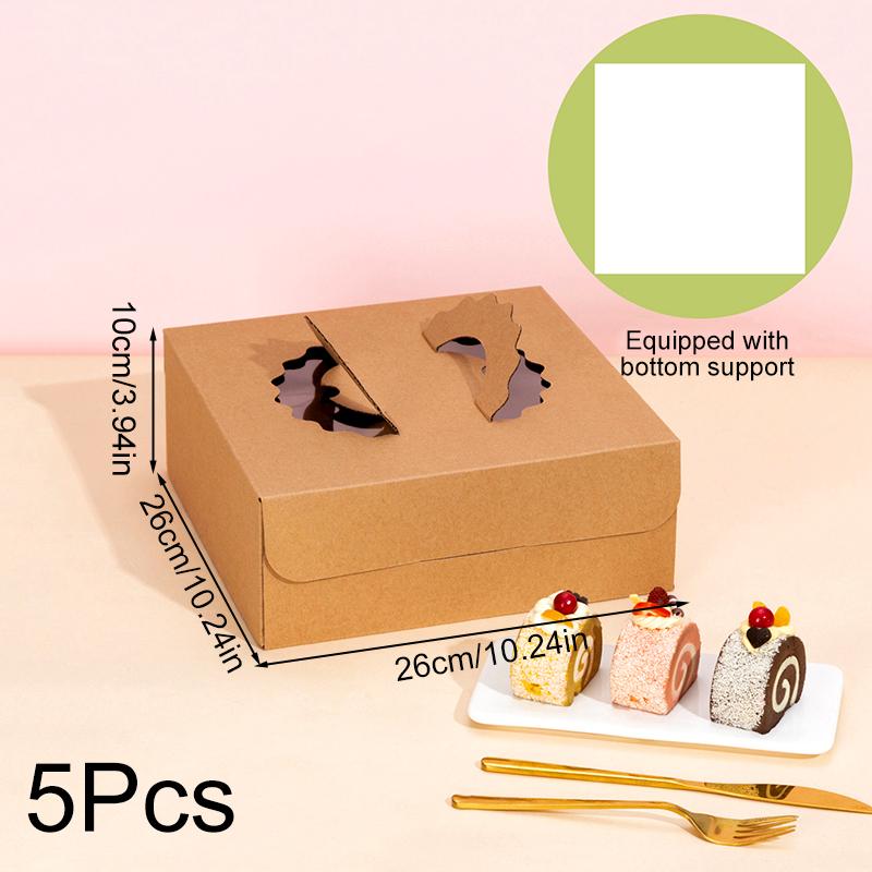

5 шт. подарочных коробок из крафт-бумаги, коробка для торта с ручкой, самодельная упаковка для кексов, десертов, коробка, чехол для свадьбы, дня рождения, вечеринки, принадлежности AS Shown