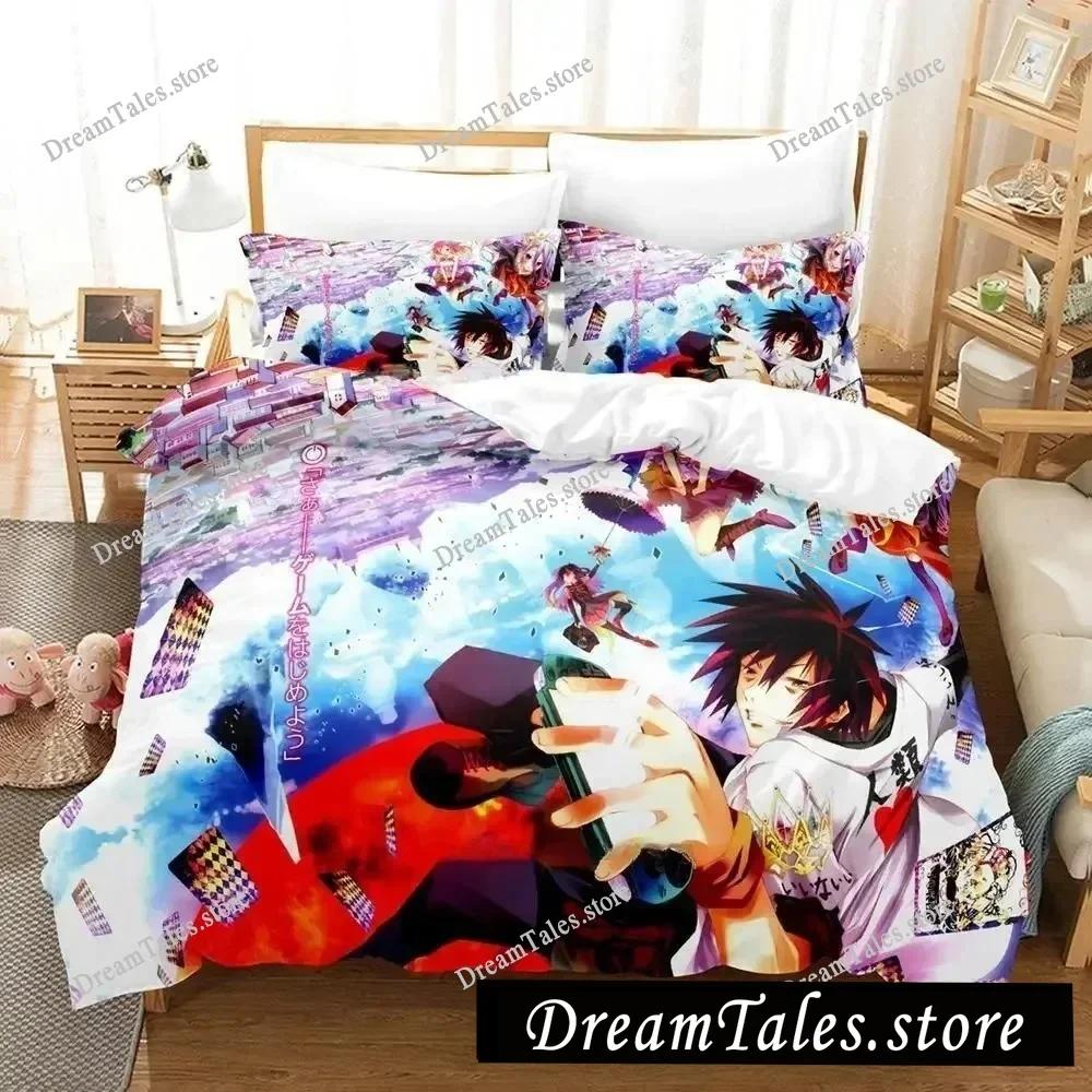 New Game No Game No Life Sora and Shiro Bedding Set Single Twin Full Queen King Size Bed Set Adult Kid Bedroom Duvet Cover Sets