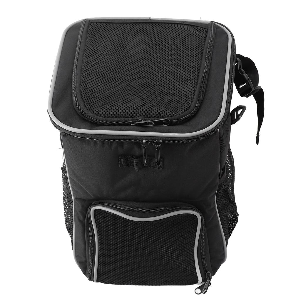 Dog Bike Basket Waterproof Breathable Removable Dog Carrier Backpack for Outdoor Travel Black