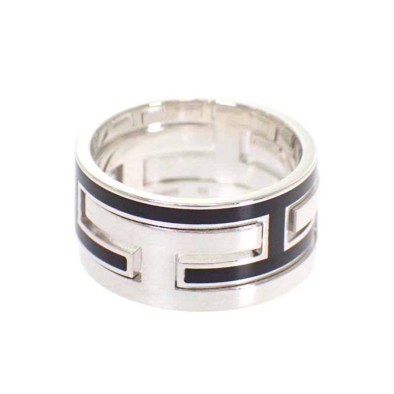 HERMES  #13(JP Size)  ring black Silver925 Women