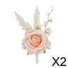 Creative Rose Boutonniere Artificial Flower Decor Wedding Decoration Accessory for Groom Bridesmaid Prom Bridal Showers