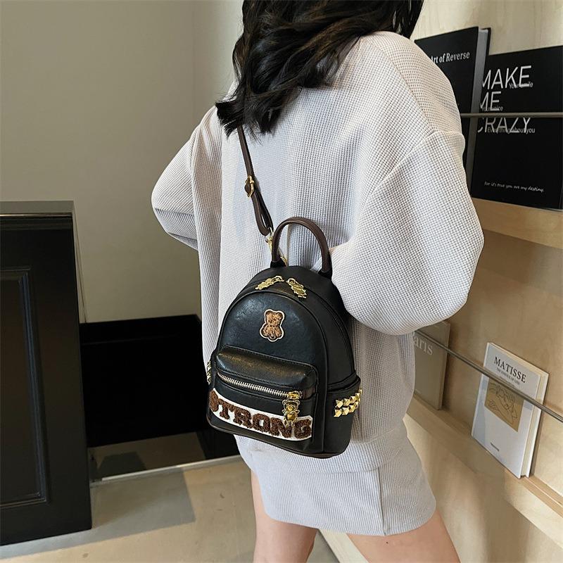 High-value Bear Backpack Women's New Fashionable Versatile Small Bag Student Travel Small Backpack