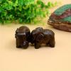 1/2 PCS Carved Fairy Garden Home Decor Miniature Craft Elephant Statue Natural Wood Animal Figurines