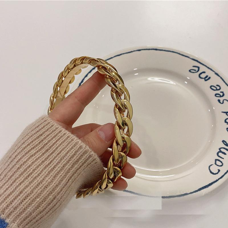 Tie Dye Chain Acetic AcidTwisted Braid Hairband Acrylic Headband  for Women Girls Hair Accessories