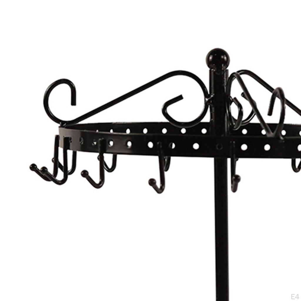 Necklace Holder Metal Jewelry Display Stand Rotating Organizer for Pendant