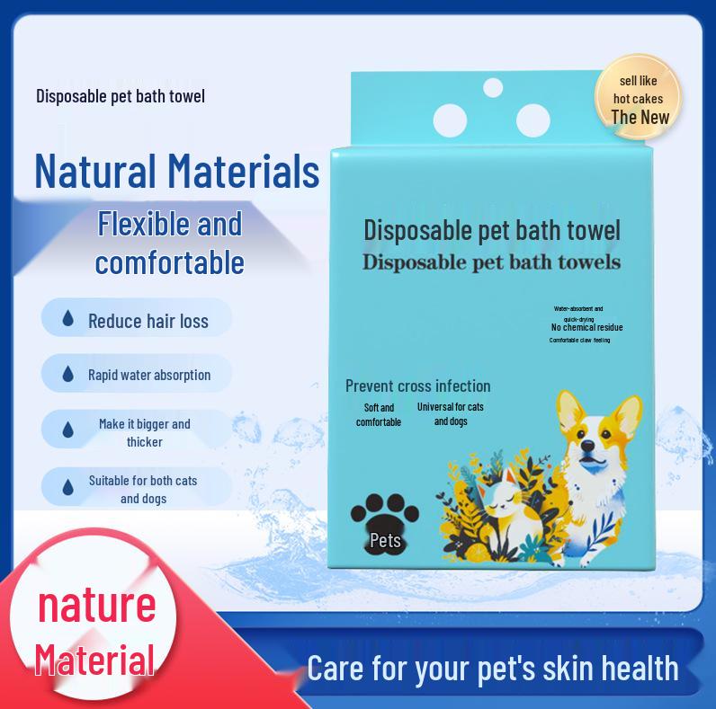 

12-Pack Thickened & Enlarged Disposable Pet Bath Towels - Large, Absorbent for Dogs 1 Pack/12 Towels