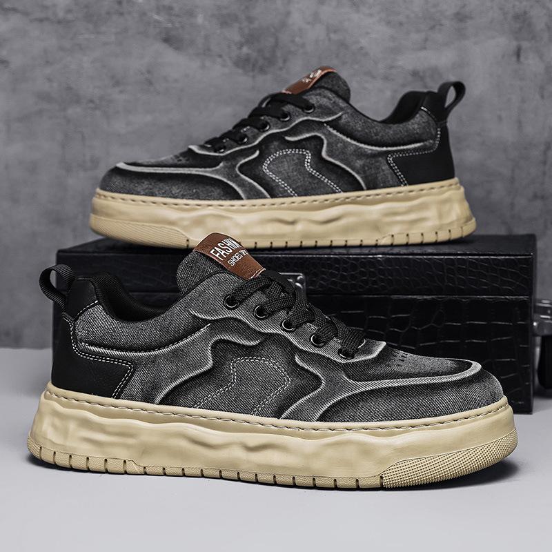 

New men s shoes trendy niche design Hong Kong style canvas shoes washed cloth men s breathable casual board shoes small dirty shoes 40