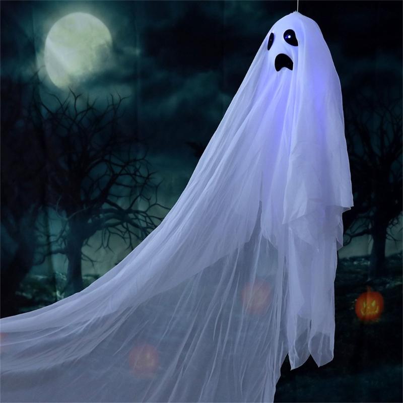 Haunting Elevating Phantoms With Eerie Voice Effect Glowing LED Lights Portable Fabric Halloween Party Decoration