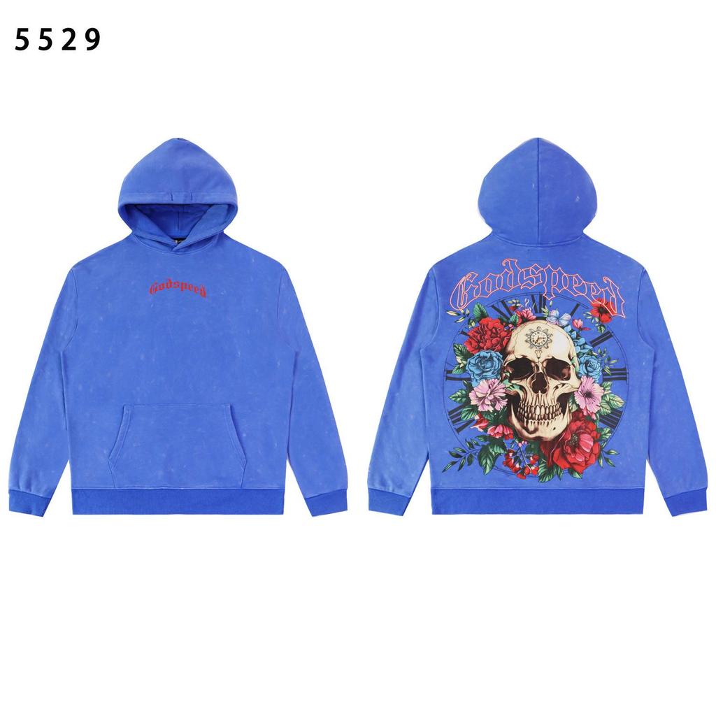 American Trendy GD Rock Retro Distressed Hoodie - Autumn/Winter Fashion
