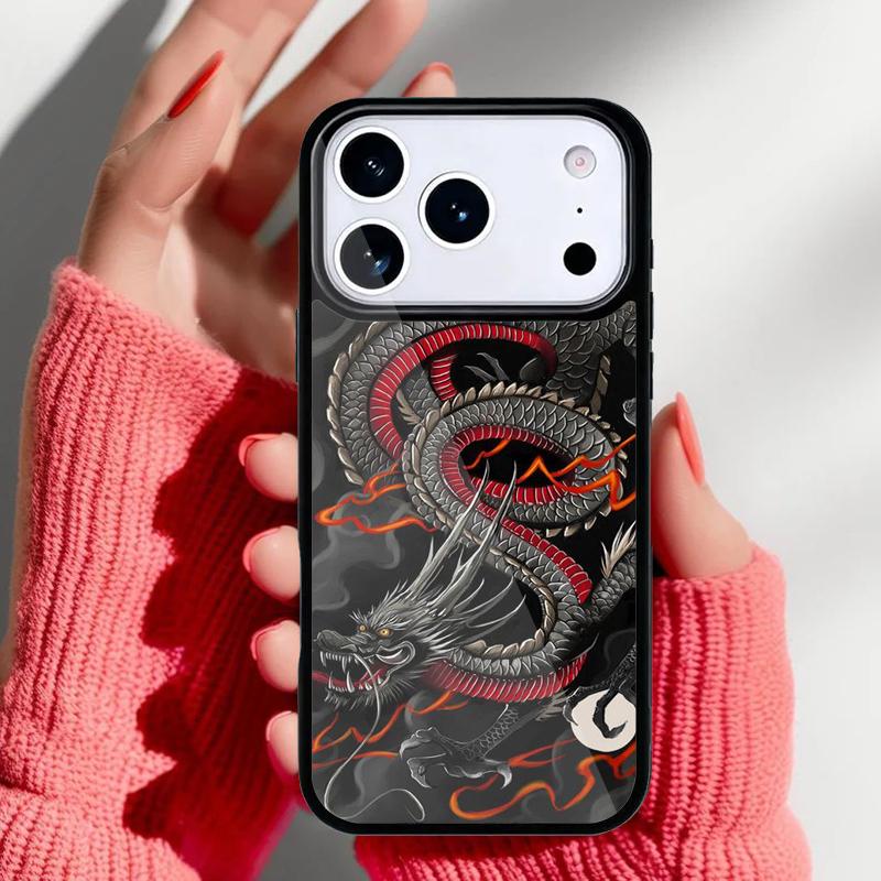 Starodávný japonský drak Pouzdro na telefon pro iPhone 17 16 15 14 13 Pro Max Zadní kryt pro 12 11 Pro Coque