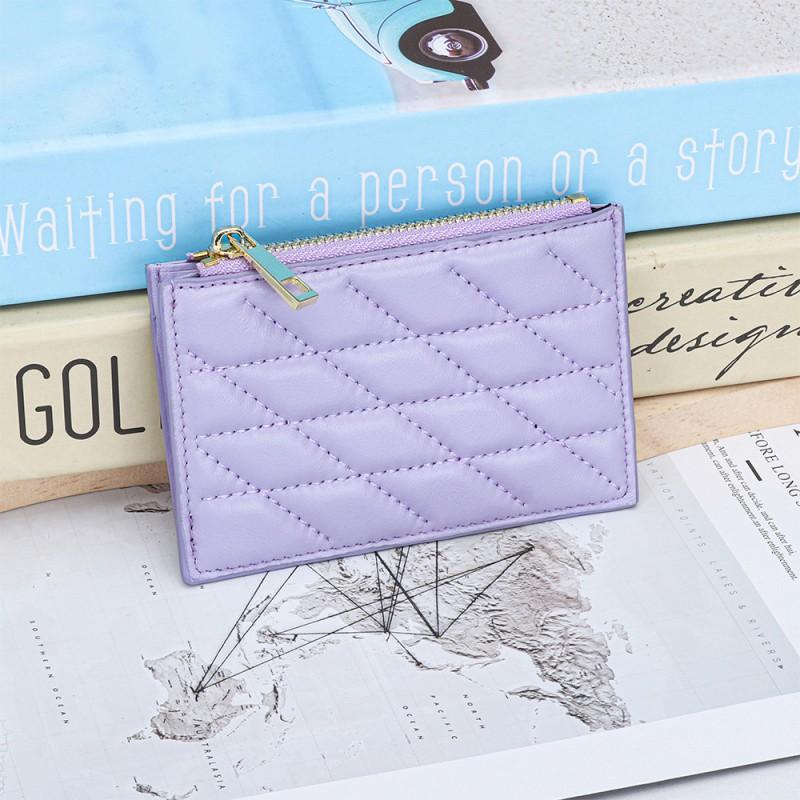 Leather Women's Mini Change Purse Multi-card ID Card Storage Bag Sheepskin Embroidery Driver's License Holder
