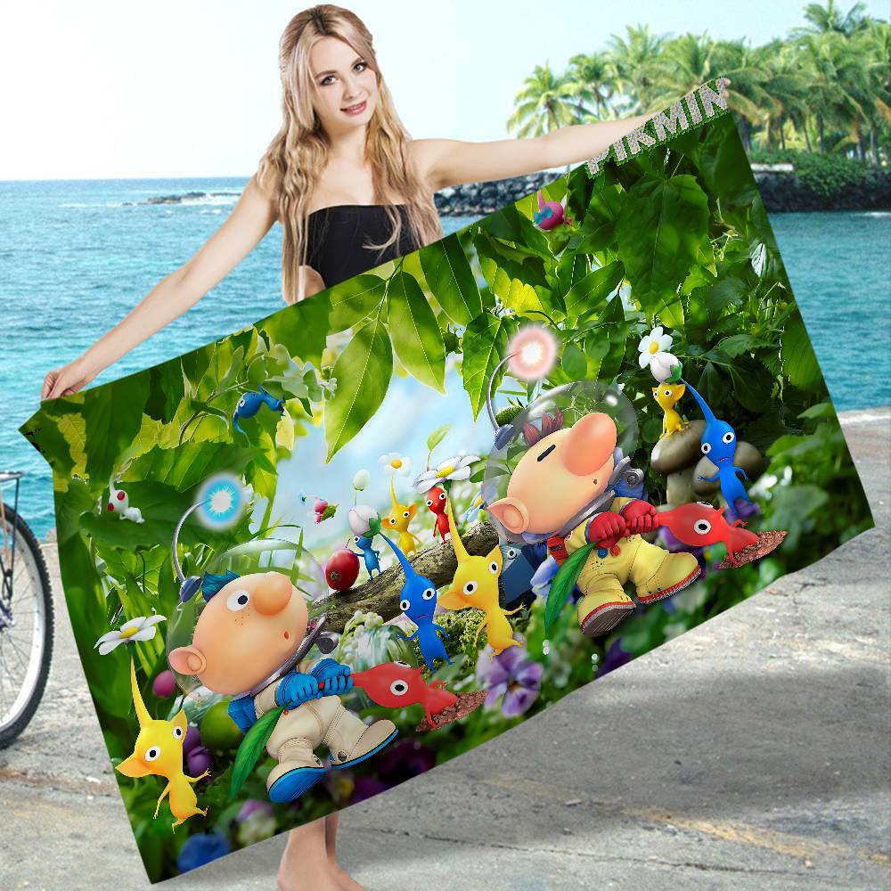 P-Pikmin Game Microfiber Beach Towel Absorbent Quick Dry Soft Yoga Swimming Resort Mountain Climbing Towel