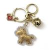 2026 Zodiac Horse Imitation Gold Foil Lucky Charm Keychain Mobile Phone Straps Phone Chain Key Ring Souvenir New Year Gift