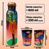 Tree Serenade Spring Night Harmony Artistic Copper Water Bottle Set | Handcrafted Tamba Bottle with 2 Glasses