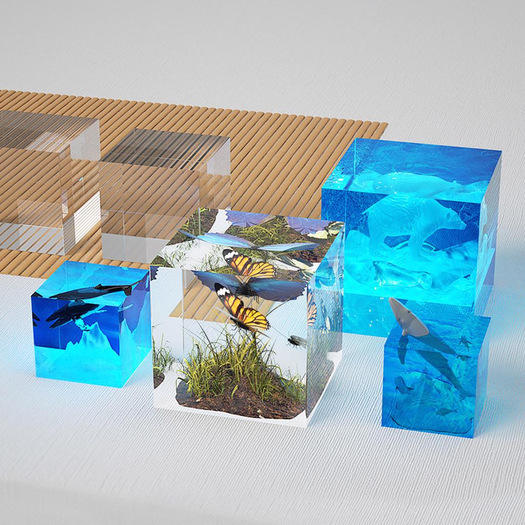 Firkantede silikonformer for harpiks, kubeepoksyharpiksformer for blomsterkonservering, harpikskunst, DIY bryllup, valentinsgaver