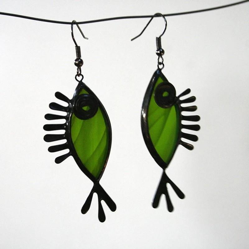 

Модные висячие серьги для женских украшений зелёный