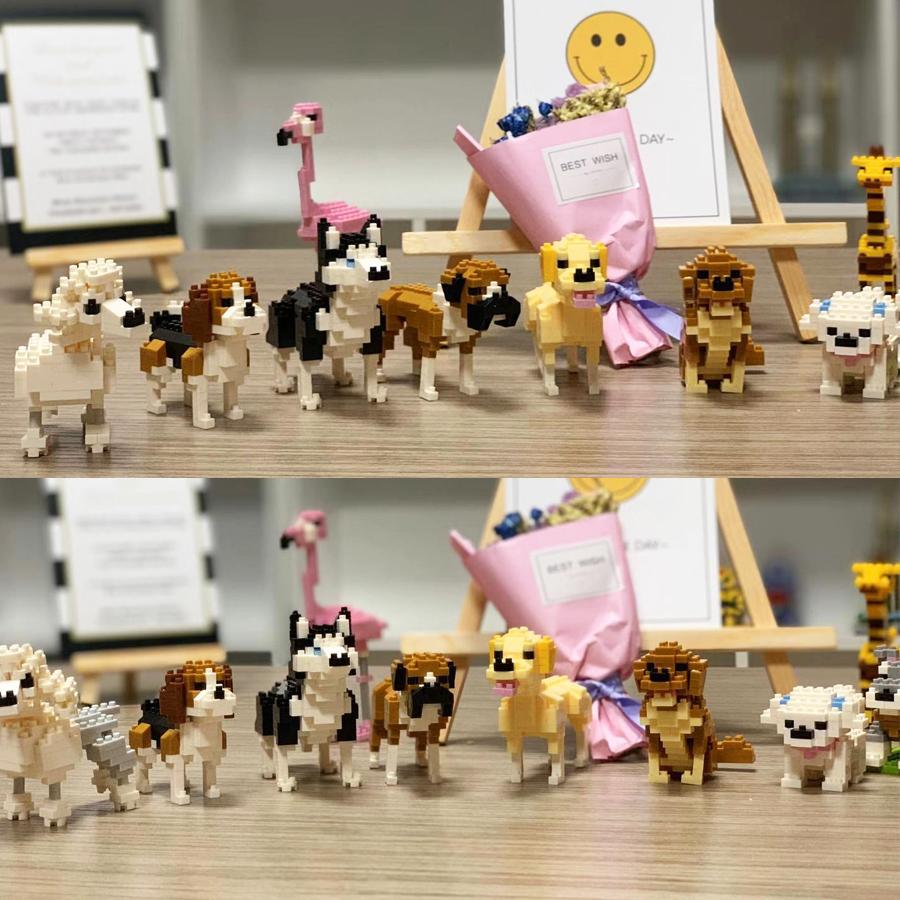 Mini Tiere Mikropartikel Bausteine Diamantsteine Kinderspielzeug Katze Hund Fisch Vögel Modelle Montage Spielzeug Geschenksets