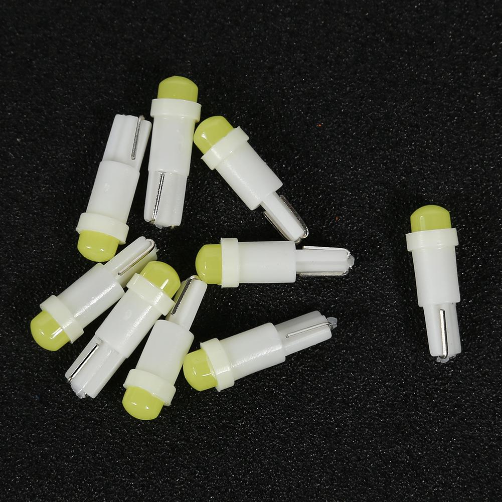 10pcs T5 3D COB LED Wedge Bulbs for Car Dashboard Instrument Light Reading Lamp
