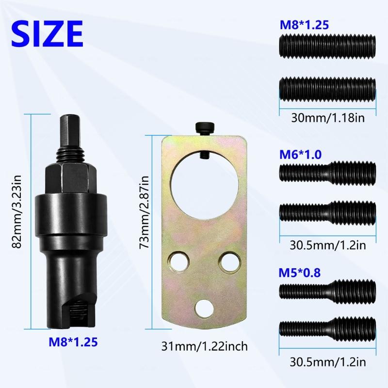 Engine Timing Guide Pin Removal Tool Set, Metal Cylinder Head Remover with Threaded Components for Timing System Maintenance Tasks