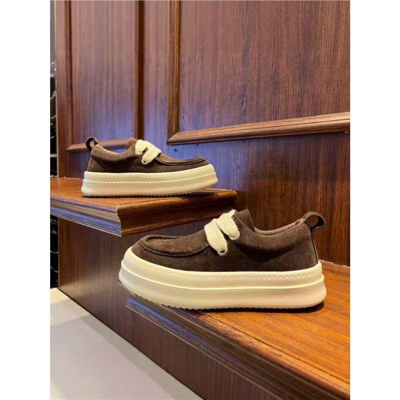 Autumn suede leather solid color comfortable low-top lightweight simple niche casual shoes tt