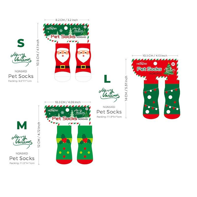 Christmas Dog Socks Non Slip Soft Dog Socks Thickening Knitted Socks for Small Medium Large Dogs Christmas Celebration keep warm