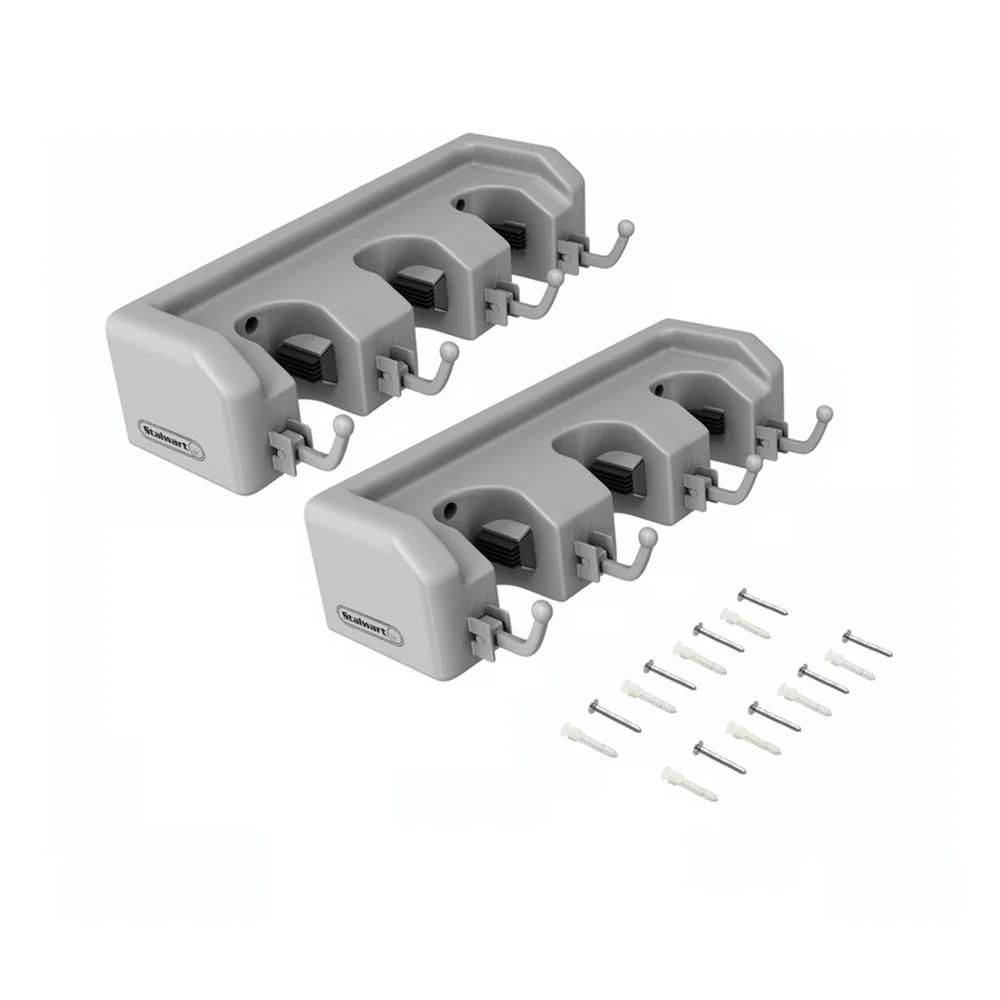 

Набор из 2 органайзеров для хранения на стене, гаражная стойка, регулируемые пазы, крючки, швабры, веники, садовые инструменты, подсобное помещение, домашнее хранение United States