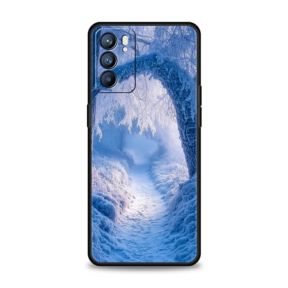 Landscape Winter Light Snow Case For Oppo Reno13 Reno12 Reno11 F Reno10 Pro A54 5G Find X5 A53 A52 A9 A17 4G A79 A80 A98 Cover
