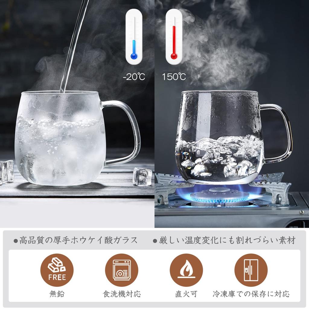 Pokaro Tea Mug with Strainer, Heat-Resistant Glass Teacup, 520ml, Clear, with Lid, Stovetop and Microwave Safe, Perfect for Tea, Loose Tea, Craft