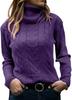 2026 Autumn/Winter Retro High Neck Solid Color Knit Sweater for Women
