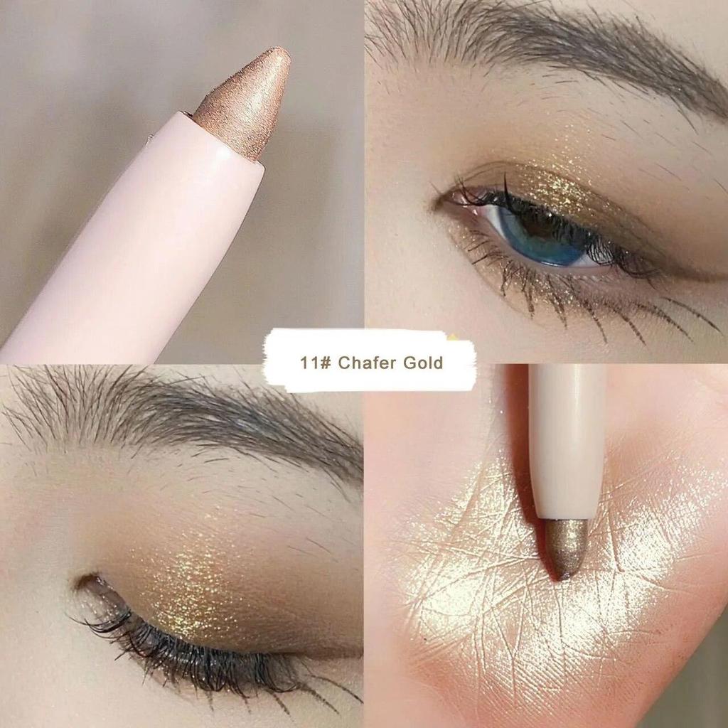 Lidschatten Liegender Seidenraupen-Highlighter-Stift Koreanisches Augen-Make-up Mattweiße Perle Hochglänzender aufhellender Glitzer-Lidschattenstift