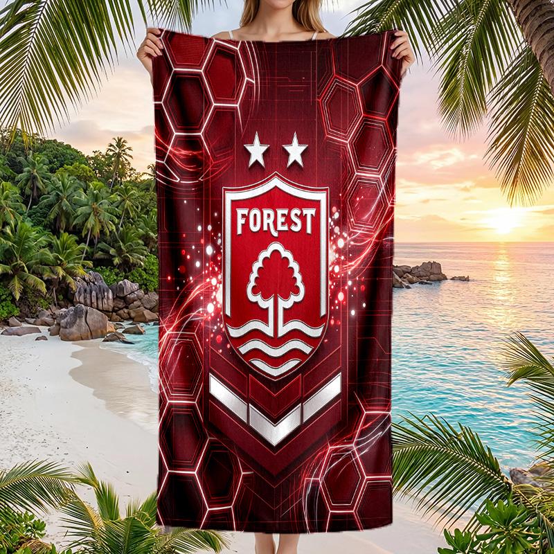 Футбольное пляжное полотенце Nottingham Forest Мягкое из микрофибры Летнее полотенце Быстросохнущее Впитывающее полотенце для пляжа Бассейна Путешествий