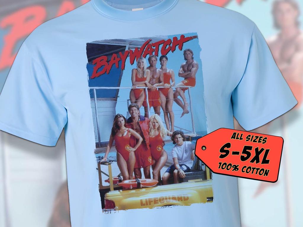 Baywatch V7 T-Shirt Vintage SKY BLUE T-Shirt Dtg Digital Print Sizes S M L XL 2XL 3XL 4XL 5XL