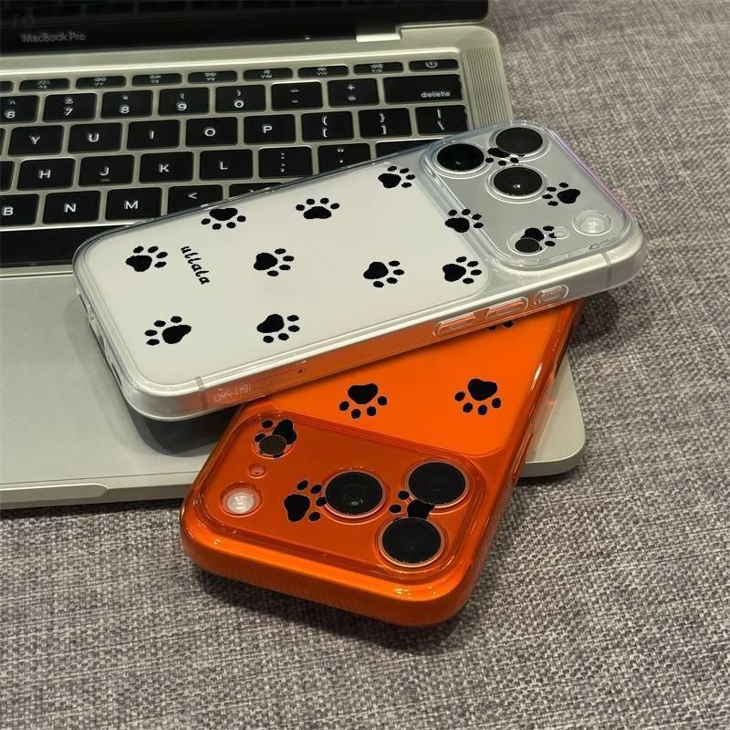 Personalized Puppy Paw Print Large Window for Apple 17Promax Mobile Phone Case IP16/15/14 Matte 13 Cartoon