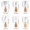 6-piece Cheese Knife Set, Stainless Steel Cheese Cutlery with Cheese Slicer and Cheese Cutter Wood Handle. Includes Cheese Knife, Cheese Fork, and Che