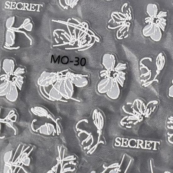 1 Sheet Beautiful Sufficient Quantity DIY Semi-transparent 3D Embossed Nail Sticker Salon Accessories Manicure