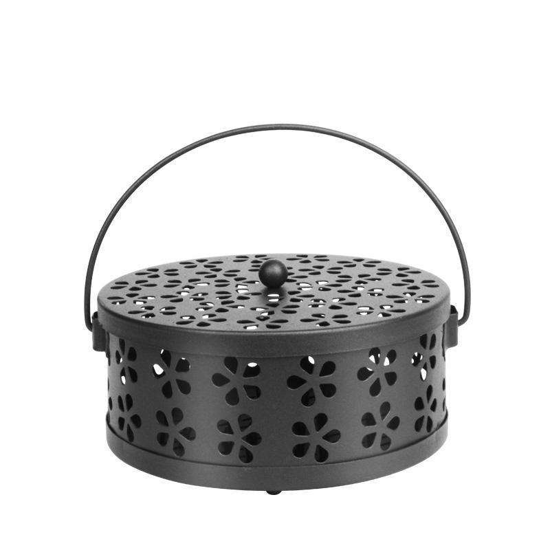 

Wrought Iron Mosquito Coil Holder & Fireproof Incense Burner with Lid