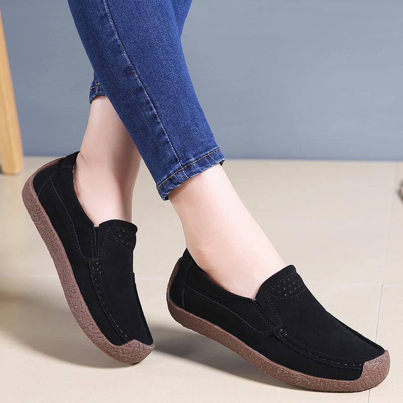 Doudou shoes spring and autumn new beef tendon sole soft sole lazy casual shoes 35