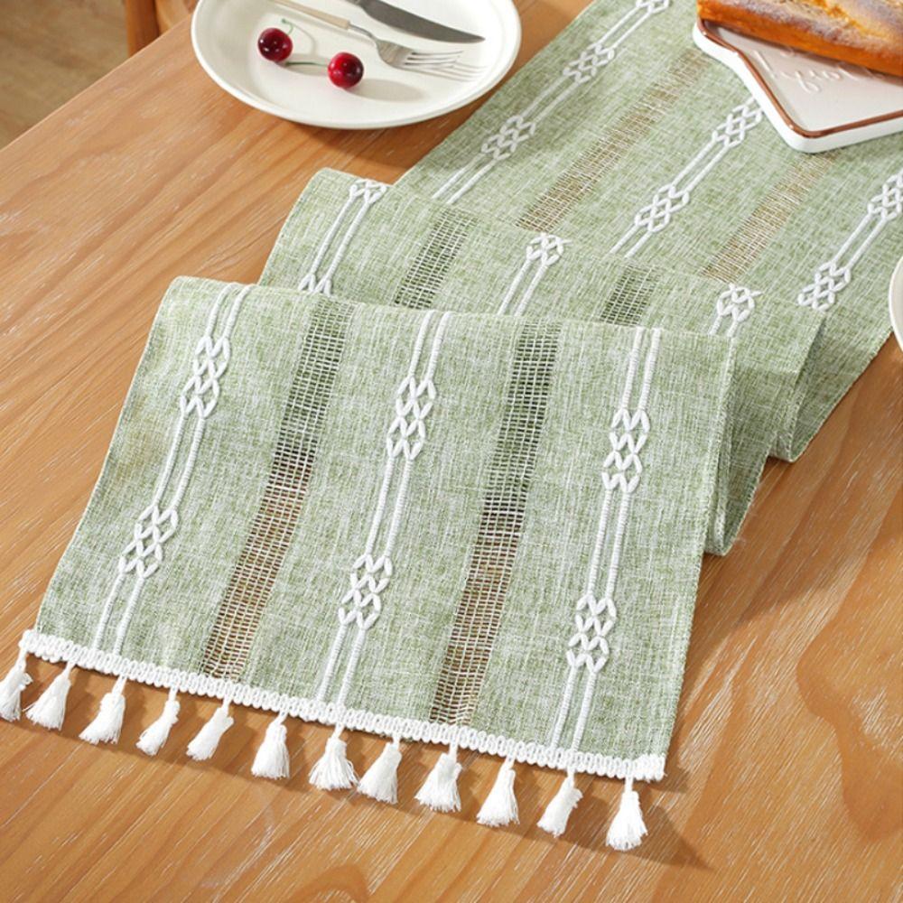 Woven Table Cover Nordic Style Tablecloth INS Cotton Linen Table Runner  Table Decor