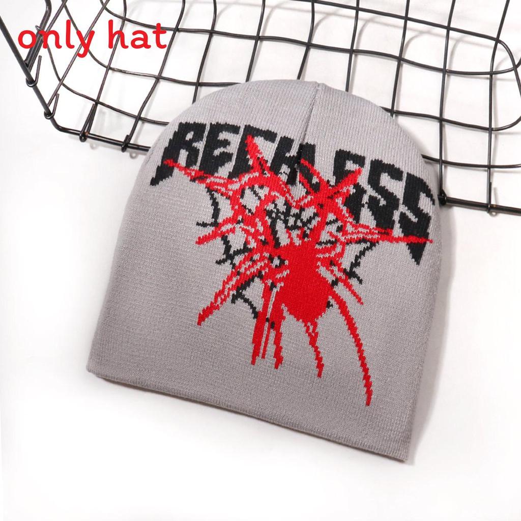 Fashion Spider And Letter Patterns In Casual Warm Knitted Hats For Unisex