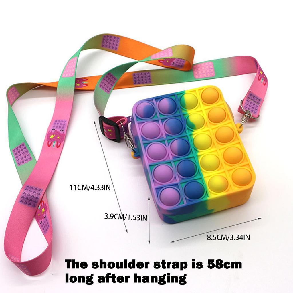 Push Toy Peněženka na mince, Bubble Toy Hračky pro úlevu od stresu pro dospělé děti