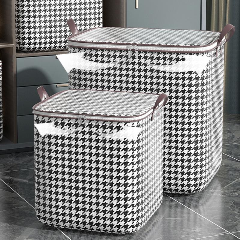 Thickened Quilt Clothes Storage Bag with Zipper Large Capacity Dustproof Quilt Clothes Pillow Organizer Box 100L-180L