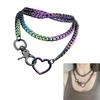 Stylish Necklace with Multi Layer Cuban Chains Unique Y Shape Fashion Necklace with Cuban Layers for Party Casual Attire
