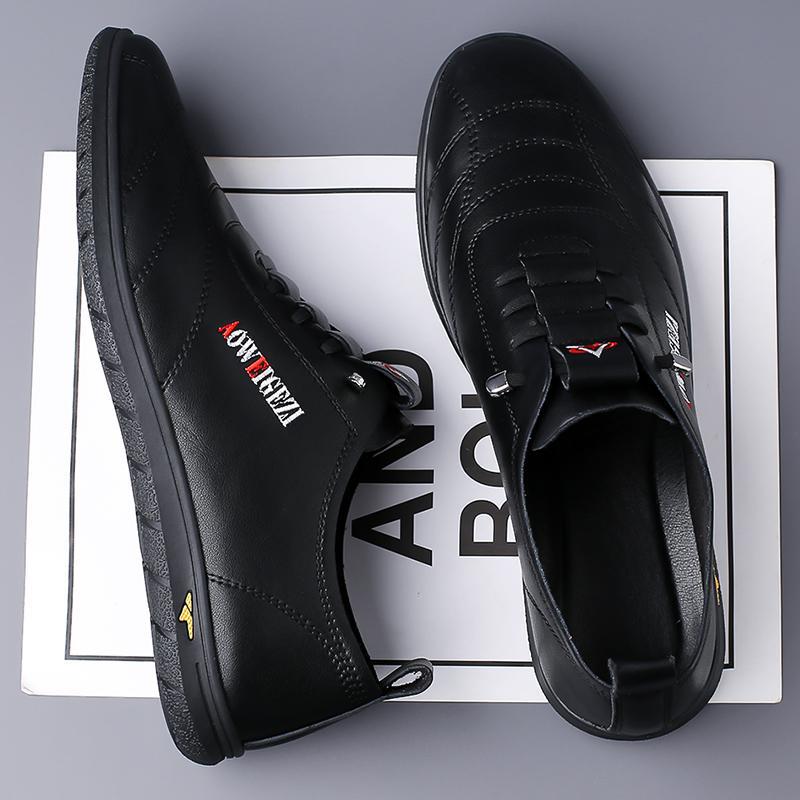 

Ovigezi autumn new men s casual leather shoes soft sole soft surface comfortable breathable Yadan style fashion men s shoes 44