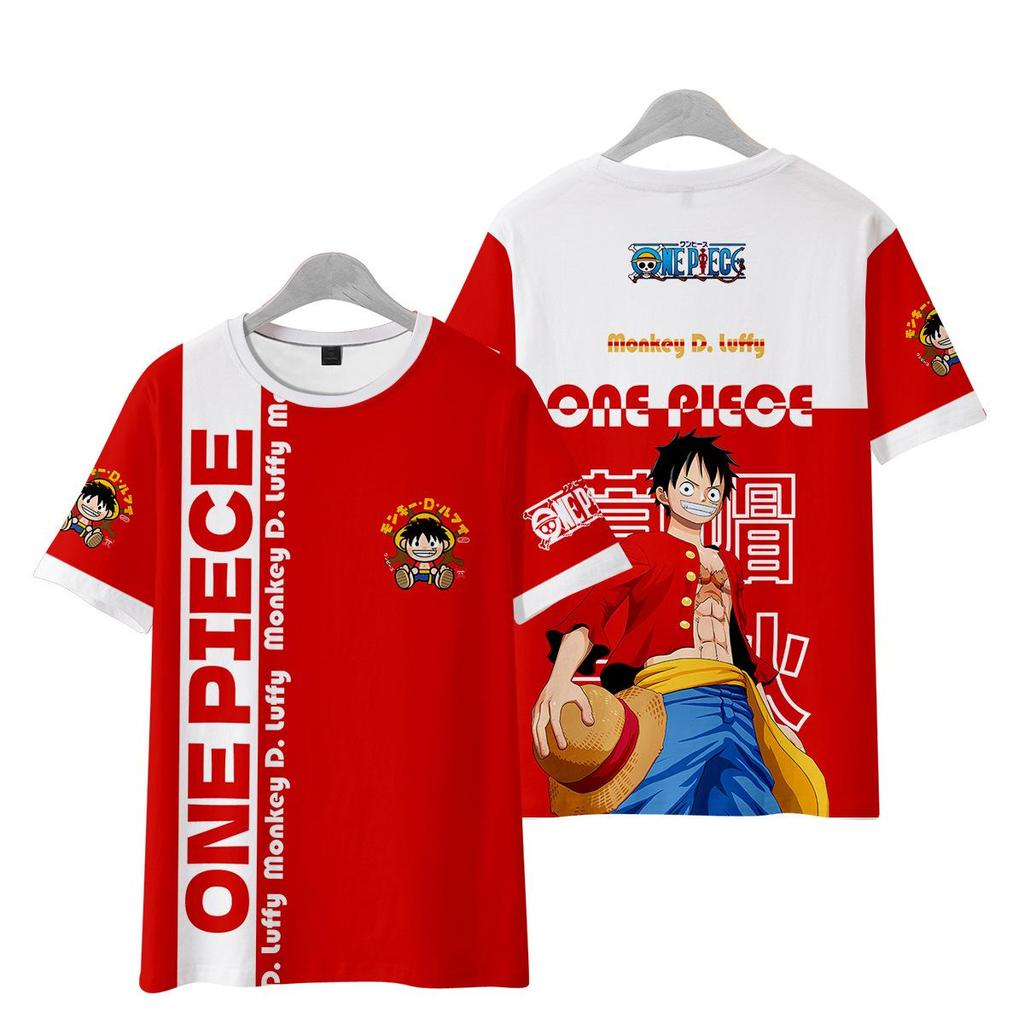 ONE PIECE Anime Women Men's T-shirts Cartoon Printed O-Neck Oversized Short Sleeves Fashion Mens Clothing Streetwear