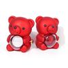 Mini Teddy Bear Flower Jewelry Box - Rotating Storage for Rings & Necklaces, Valentine's Day Gift