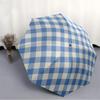 1pc Blue Checkered Pattern Automatic Open/Close Umbrella with One-Touch Button, Compact Folding Canopy, Sturdy 8-Rib Windproof Design -046
