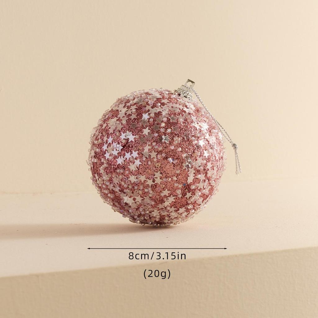 High-Quality Pink Foam Christmas Ball Ornament for Tree and Window Display