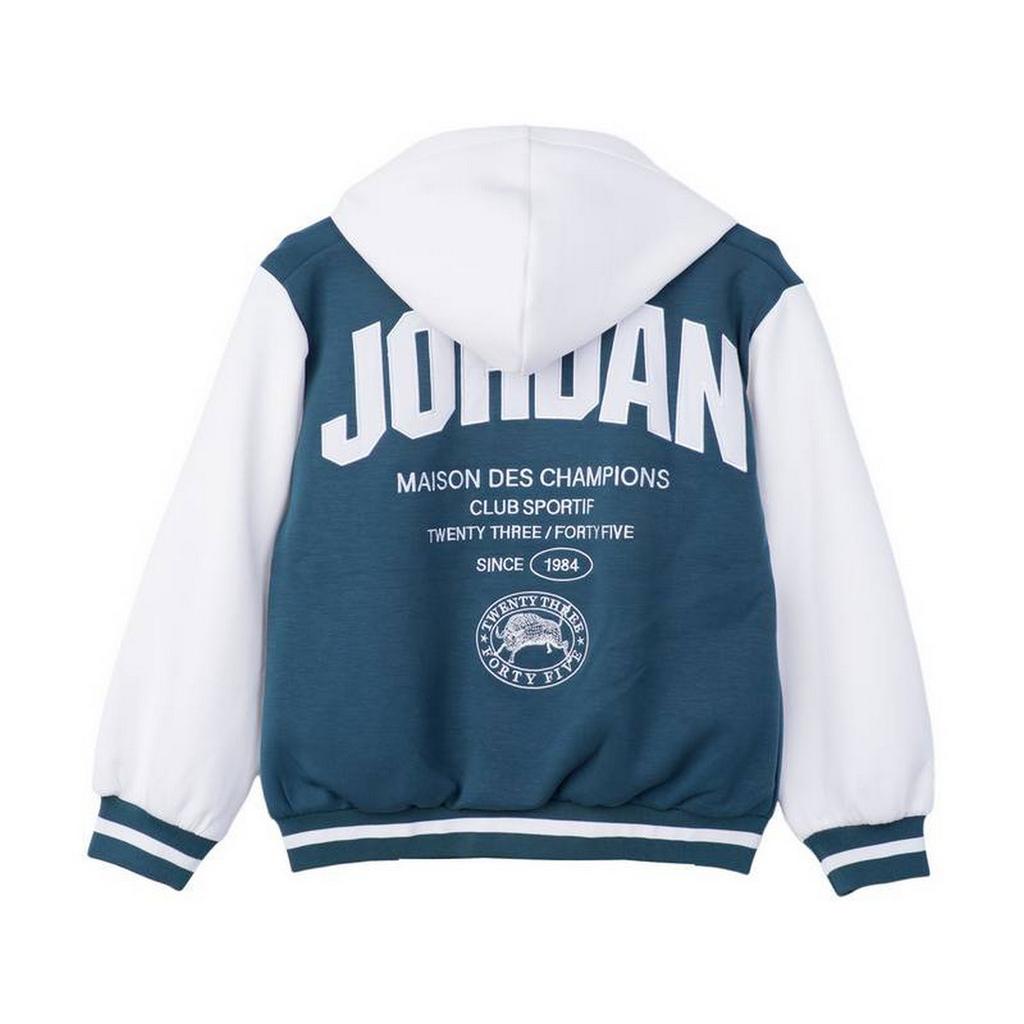 Jordan Jacket Casual Comfortable Hooded Kids Jackets Blue White HQ7075-366